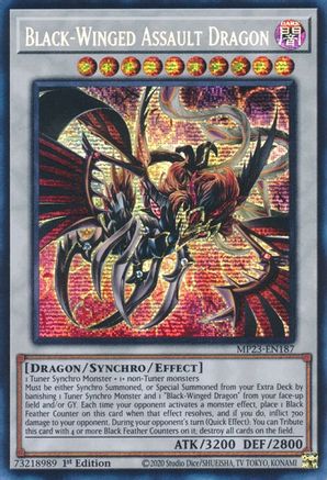 Black-Winged Assault Dragon (MP23-EN187) - 25th Anniversary Tin: Dueling Heroes Mega Pack 1st Edition - Premium Yugioh Single from Konami - Just $0.71! Shop now at Game Crave Tournament Store