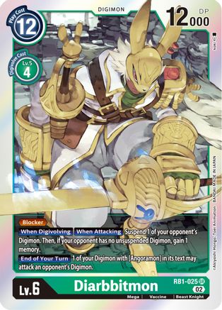 Diarbbitmon (RB1-025) - Resurgence Booster Foil - Premium Digimon Single from Bandai - Just $6.44! Shop now at Game Crave Tournament Store