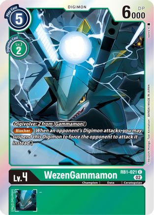 WezenGammamon (RB1-021) - Resurgence Booster Foil - Premium Digimon Single from Bandai - Just $0.25! Shop now at Game Crave Tournament Store