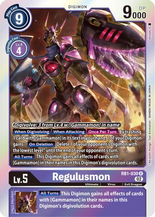 Regulusmon (RB1-030) - Resurgence Booster Foil - Premium Digimon Single from Bandai - Just $1.87! Shop now at Game Crave Tournament Store
