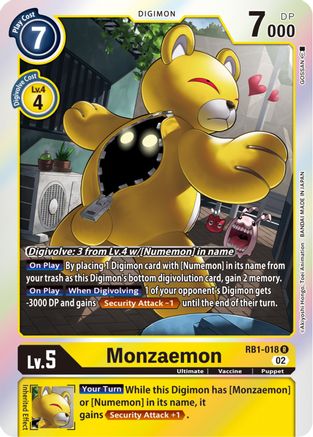Monzaemon (RB1-018) - Resurgence Booster Foil - Premium Digimon Single from Bandai - Just $2.71! Shop now at Game Crave Tournament Store