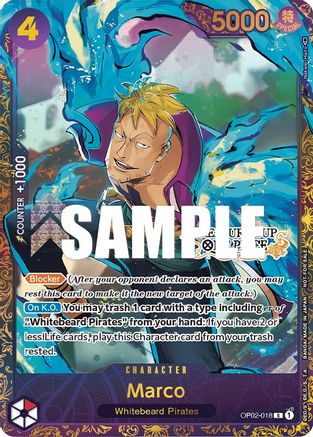 Marco (Treasure Cup) (OP02-018) - One Piece Promotion Cards Foil - Premium One Piece Single from Bandai - Just $150.06! Shop now at Game Crave Tournament Store