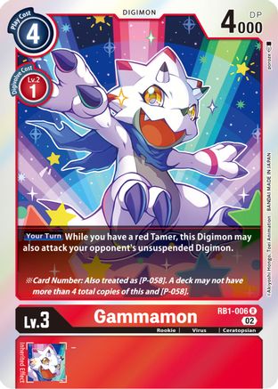 Gammamon - RB1-006 (RB1-006) - Resurgence Booster Foil - Premium Digimon Single from Bandai - Just $0.08! Shop now at Game Crave Tournament Store