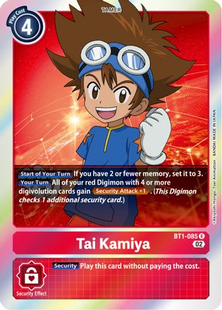 Tai Kamiya (Resurgence Booster Reprint) (BT1-085) - Resurgence Booster Foil - Premium Digimon Single from Bandai - Just $2.71! Shop now at Game Crave Tournament Store
