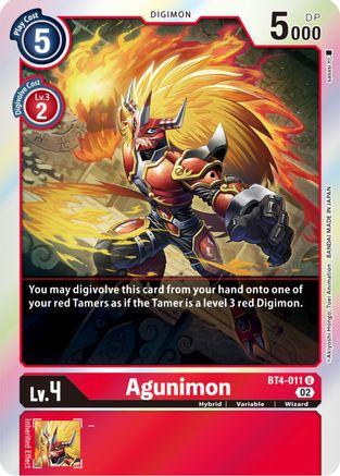 Agunimon (Resurgence Booster Reprint) (BT4-011) - Resurgence Booster Foil - Premium Digimon Single from Bandai - Just $0.25! Shop now at Game Crave Tournament Store