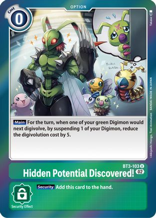 Hidden Potential Discovered! (Resurgence Booster Reprint) (BT3-103) - Resurgence Booster Foil - Premium Digimon Single from Bandai - Just $0.25! Shop now at Game Crave Tournament Store