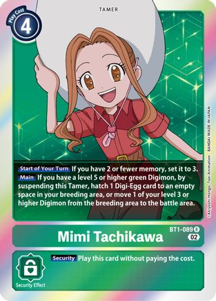 Mimi Tachikawa - BT1-089 (Resurgence Booster Reprint) (BT1-089) - Resurgence Booster Foil - Premium Digimon Single from Bandai - Just $0.87! Shop now at Game Crave Tournament Store