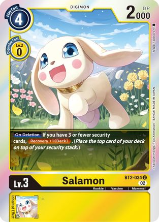 Salamon - BT2-034 (Resurgence Booster Reprint) (BT2-034) - Resurgence Booster Foil - Premium Digimon Single from Bandai - Just $0.08! Shop now at Game Crave Tournament Store