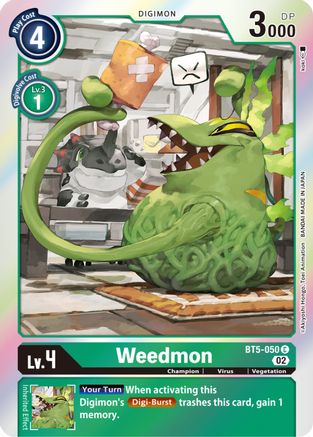 Weedmon (Resurgence Booster Reprint) (BT5-050) - Resurgence Booster Foil - Premium Digimon Single from Bandai - Just $0.08! Shop now at Game Crave Tournament Store