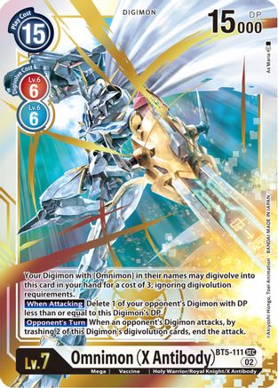 Omnimon (X Antibody) (Resurgence Booster Reprint) (BT5-111) - Resurgence Booster Foil - Premium Digimon Single from Bandai - Just $1.26! Shop now at Game Crave Tournament Store