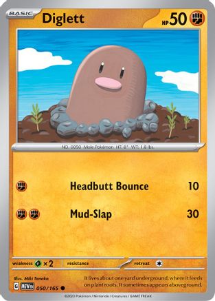 Diglett 50 - SV Scarlet and Violet 151 - Premium Pokemon Single from Nintendo - Just $0.25! Shop now at Game Crave Tournament Store