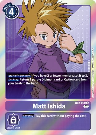 Matt Ishida - BT2-090 (Resurgence Booster Reprint) (BT2-090) - Resurgence Booster Foil - Premium Digimon Single from Bandai - Just $1.39! Shop now at Game Crave Tournament Store