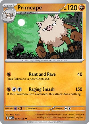 Primeape 57 - SV Scarlet and Violet 151 - Premium Pokemon Single from Nintendo - Just $0.25! Shop now at Game Crave Tournament Store