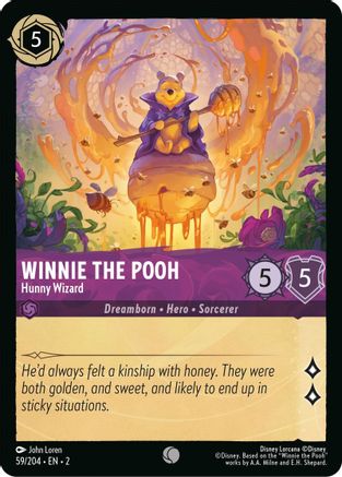 Winnie the Pooh - Hunny Wizard (59/204) - Rise of the Floodborn - Premium Lorcana Single from Disney - Just $0.08! Shop now at Game Crave Tournament Store