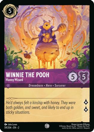 Winnie the Pooh - Hunny Wizard (59/204) - Rise of the Floodborn Cold Foil - Premium Lorcana Single from Disney - Just $0.12! Shop now at Game Crave Tournament Store