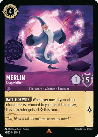 Merlin - Shapeshifter (53/204) - Rise of the Floodborn Cold Foil - Premium Lorcana Single from Disney - Just $0.08! Shop now at Game Crave Tournament Store