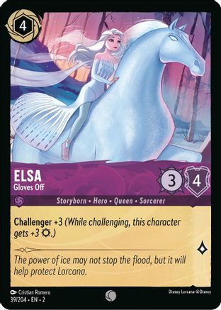 Elsa - Gloves Off (39/204) - Rise of the Floodborn - Premium Lorcana Single from Disney - Just $0.08! Shop now at Game Crave Tournament Store