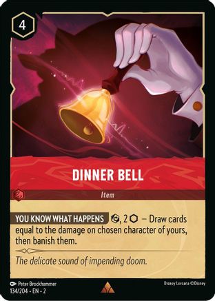Dinner Bell (134/204) - Rise of the Floodborn Cold Foil - Premium Lorcana Single from Disney - Just $0.15! Shop now at Game Crave Tournament Store