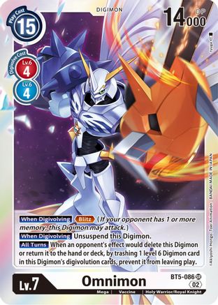 Omnimon (Resurgence Booster Reprint) (BT5-086) - Resurgence Booster Foil - Premium Digimon Single from Bandai - Just $0.18! Shop now at Game Crave Tournament Store