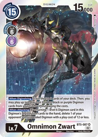 Omnimon Zwart (Resurgence Booster Reprint) (BT5-087) - Resurgence Booster Foil - Premium Digimon Single from Bandai - Just $0.32! Shop now at Game Crave Tournament Store