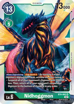 Nidhoggmon (Resurgence Booster Reprint) (BT4-062) - Resurgence Booster Foil - Premium Digimon Single from Bandai - Just $0.25! Shop now at Game Crave Tournament Store