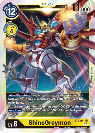 ShineGreymon (Resurgence Booster Reprint) (BT2-041) - Resurgence Booster Foil - Premium Digimon Single from Bandai - Just $0.08! Shop now at Game Crave Tournament Store