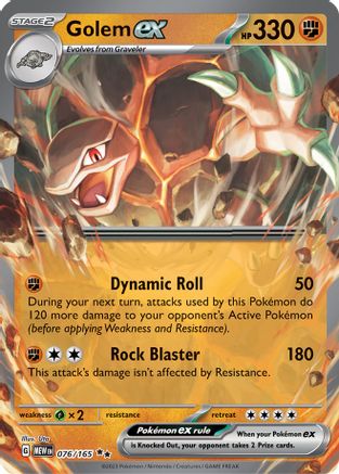 Golem ex - 076/165 76 - SV Scarlet and Violet 151 Holofoil - Premium Pokemon Single from Nintendo - Just $0.62! Shop now at Game Crave Tournament Store