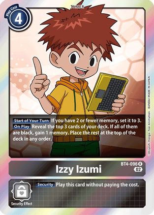 Izzy Izumi (Resurgence Booster Reprint) (BT4-096) - Resurgence Booster Foil - Premium Digimon Single from Bandai - Just $0.23! Shop now at Game Crave Tournament Store