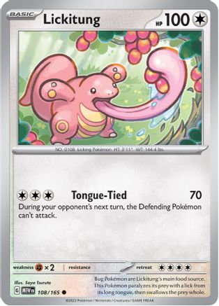 Lickitung 108 - SV Scarlet and Violet 151 - Premium Pokemon Single from Nintendo - Just $0.25! Shop now at Game Crave Tournament Store