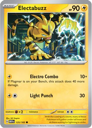 Electabuzz 125 - SV Scarlet and Violet 151 - Premium Pokemon Single from Nintendo - Just $0.25! Shop now at Game Crave Tournament Store