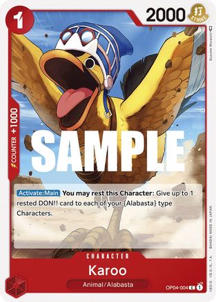 Karoo (OP04-004) - Kingdoms of Intrigue - Premium One Piece Single from Bandai - Just $0.08! Shop now at Game Crave Tournament Store