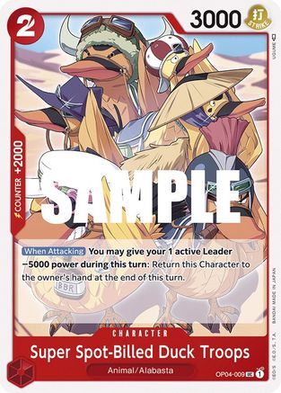 Super Spot-Billed Duck Troops (OP04-009) - Kingdoms of Intrigue - Premium One Piece Single from Bandai - Just $0.25! Shop now at Game Crave Tournament Store