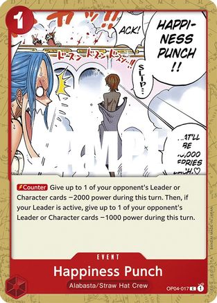 Happiness Punch (OP04-017) - Kingdoms of Intrigue - Premium One Piece Single from Bandai - Just $0.08! Shop now at Game Crave Tournament Store