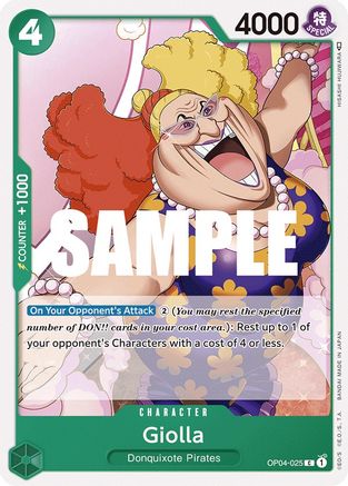 Giolla (OP04-025) - Kingdoms of Intrigue - Premium One Piece Single from Bandai - Just $0.08! Shop now at Game Crave Tournament Store