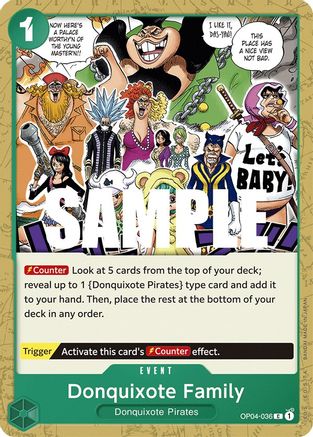 Donquixote Family (OP04-036) - Kingdoms of Intrigue - Premium One Piece Single from Bandai - Just $0.08! Shop now at Game Crave Tournament Store
