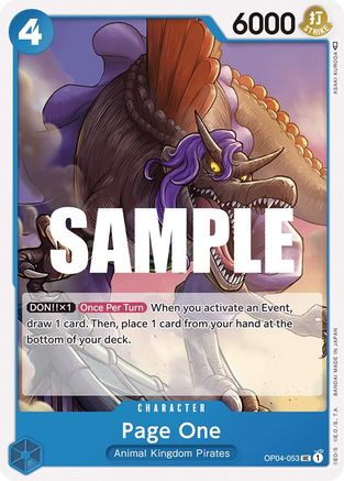 Page One (OP04-053) - Kingdoms of Intrigue - Premium One Piece Single from Bandai - Just $0.08! Shop now at Game Crave Tournament Store