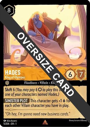 Hades - King of Olympus (Oversized) (5/204) - The First Chapter Cold Foil - Premium Lorcana Single from Disney - Just $0.79! Shop now at Game Crave Tournament Store