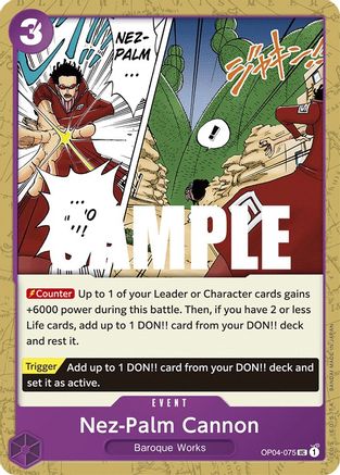 Nez-Palm Cannon (OP04-075) - Kingdoms of Intrigue - Premium One Piece Single from Bandai - Just $0.08! Shop now at Game Crave Tournament Store