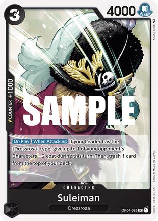 Suleiman (OP04-085) - Kingdoms of Intrigue - Premium One Piece Single from Bandai - Just $0.08! Shop now at Game Crave Tournament Store