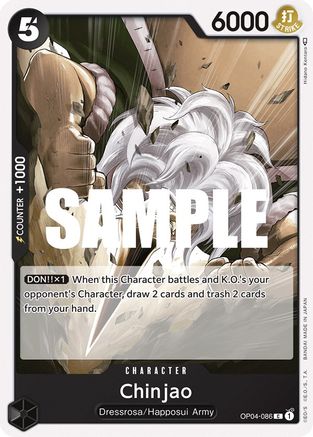Chinjao (OP04-086) - Kingdoms of Intrigue - Premium One Piece Single from Bandai - Just $0.08! Shop now at Game Crave Tournament Store