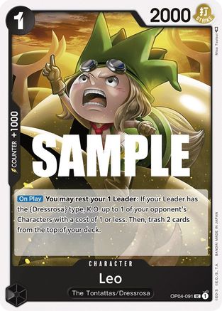Leo (OP04-091) - Kingdoms of Intrigue - Premium One Piece Single from Bandai - Just $0.25! Shop now at Game Crave Tournament Store