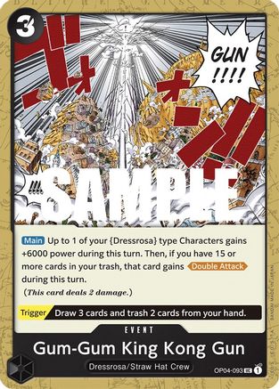 Gum-Gum King Kong Gun (OP04-093) - Kingdoms of Intrigue - Premium One Piece Single from Bandai - Just $0.66! Shop now at Game Crave Tournament Store