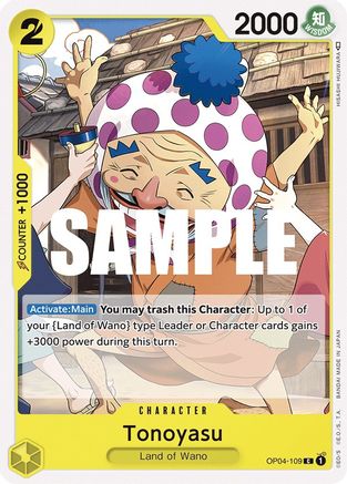 Tonoyasu (OP04-109) - Kingdoms of Intrigue - Premium One Piece Single from Bandai - Just $0.25! Shop now at Game Crave Tournament Store