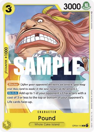 Pound (OP04-110) - Kingdoms of Intrigue - Premium One Piece Single from Bandai - Just $0.08! Shop now at Game Crave Tournament Store