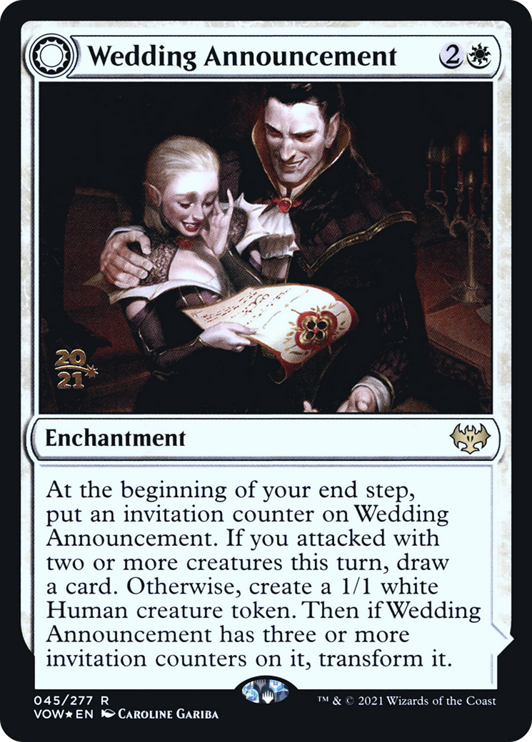 Wedding Announcement // Wedding Festivity (PVOW-45S) - Innistrad: Crimson Vow Promos: (Double Faced Transform) Foil - Premium MTG Single from Wizards of the Coast - Just $0.52! Shop now at Game Crave Tournament Store