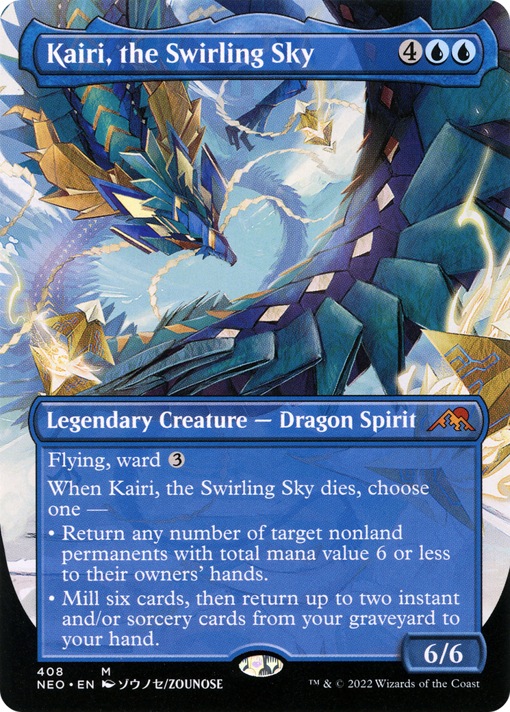Kairi, the Swirling Sky (NEO-408) - Kamigawa: Neon Dynasty (Borderless) Foil - Premium MTG Single from Wizards of the Coast - Just $1.27! Shop now at Game Crave Tournament Store