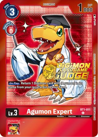 Agumon Expert - BT1-011 (Judge Pack 4) (BT1-011) - Release Special Booster Foil - Premium Digimon Single from Bandai - Just $0.08! Shop now at Game Crave Tournament Store