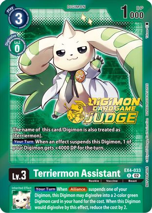 Terriermon Assistant (Alternate Art) - EX4-033 (Judge Pack 4) (EX4-033) - Alternative Being Booster Foil - Premium Digimon Single from Bandai - Just $0.11! Shop now at Game Crave Tournament Store