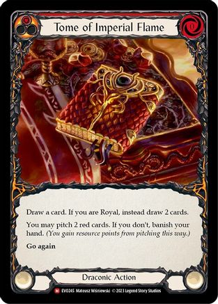 Tome of Imperial Flame (EVO245) - Bright Lights Rainbow Foil - Premium Flesh And Blood Single from Legend Story Studios - Just $9.55! Shop now at Game Crave Tournament Store