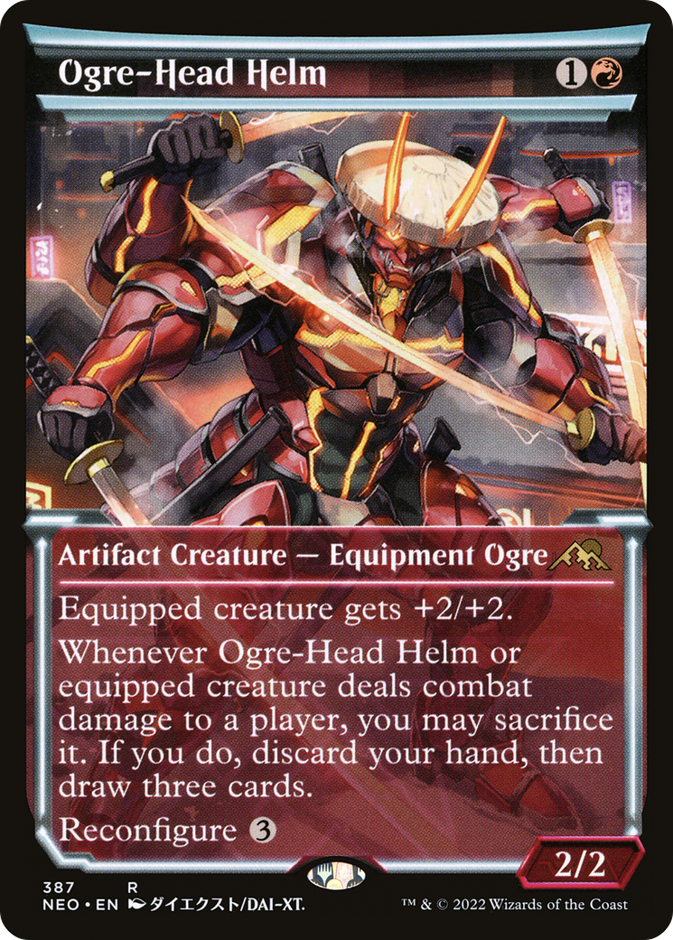 Ogre-Head Helm (NEO-387) - Kamigawa: Neon Dynasty: (Showcase) Foil - Premium MTG Single from Wizards of the Coast - Just $0.29! Shop now at Game Crave Tournament Store
